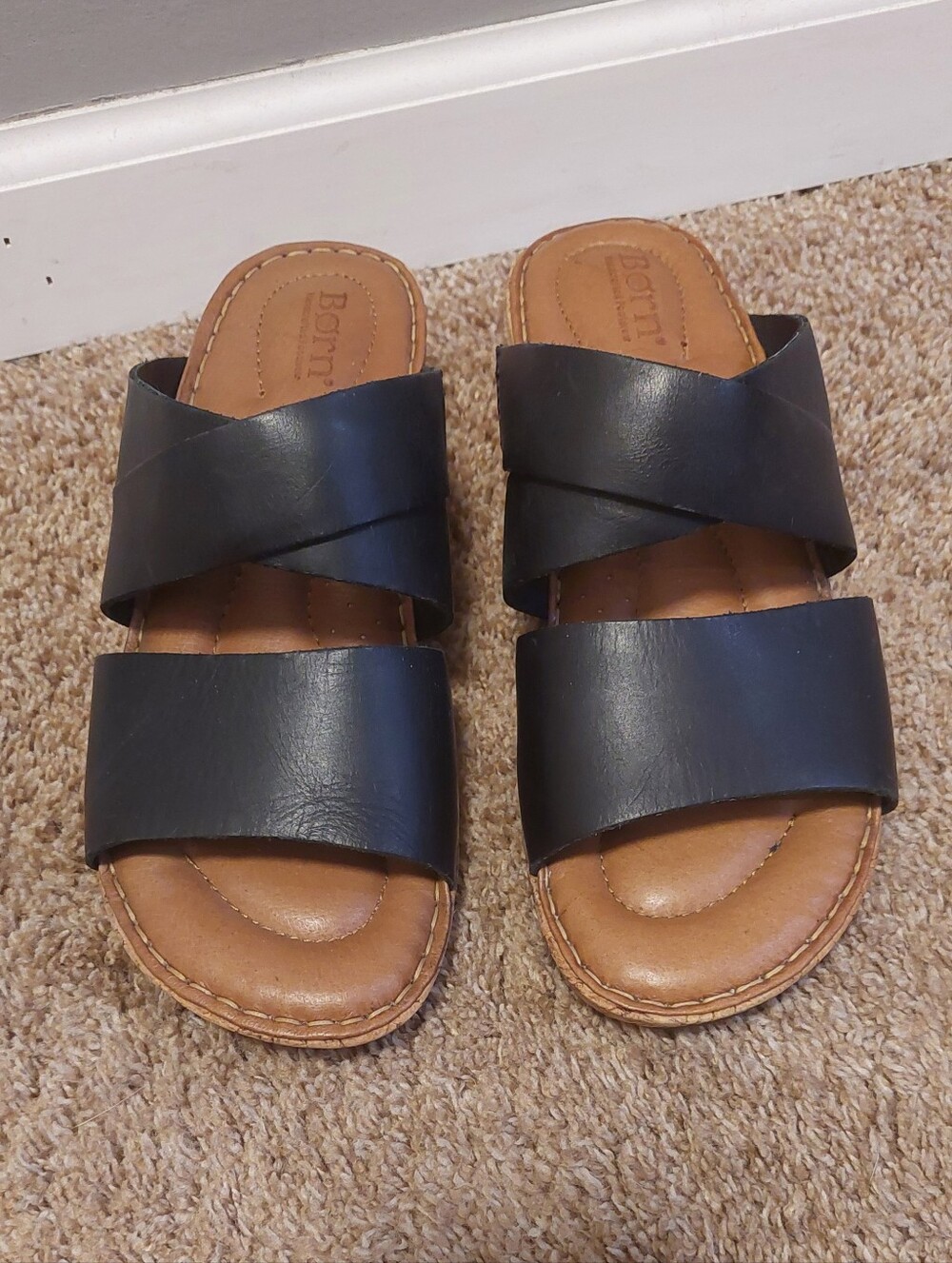 BORN Luna Cork Wedge Comfort Slide Sandal - Picture 2 of 13